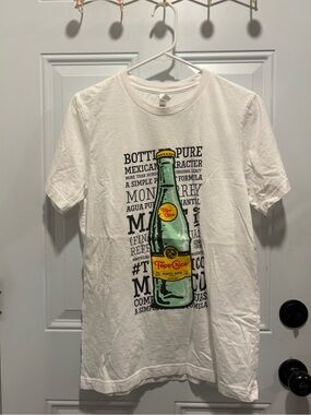 TOPOCHICO Men's White Graphic T-Shirt - Green Bottle Print